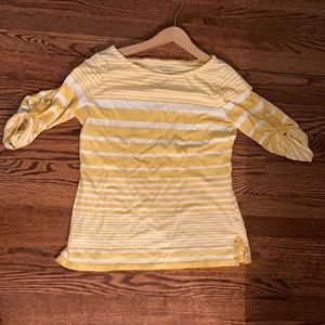 White and Yellow Striped Shirt